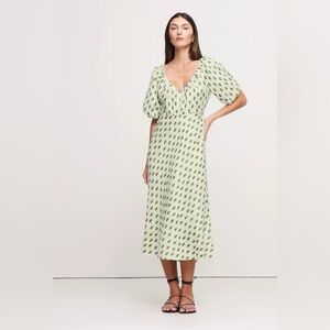 NWT Banana Republic size 20 Viscose-Linen Ruched long Midi dress